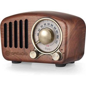 Vintage Radio Retro Bluetooth Speaker- Greadio Walnut Wooden FM Radio